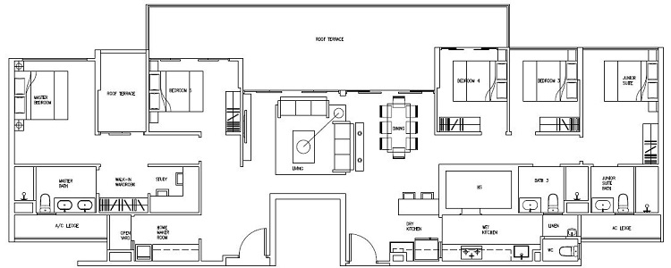 Forestville Executive Condo Floor Plan, Penthouse, PH10, 200 sqm, Stack 13-36