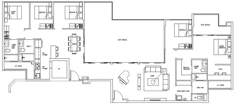 Forestville Executive Condo Floor Plan, Penthouse, PH15, 237 sqm, Stack 13-14, 13-30