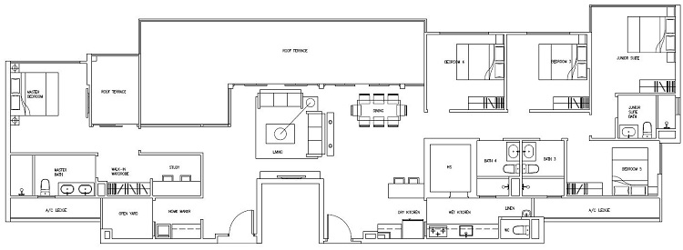 Forestville Executive Condo Floor Plan, Penthouse, PH2, 231 sqm, Stack 13-53