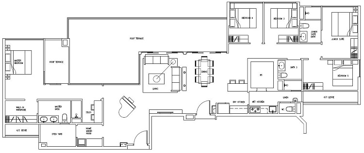 Forestville Executive Condo Floor Plan, Penthouse, PH23, 221 sqm, Stack 13-09
