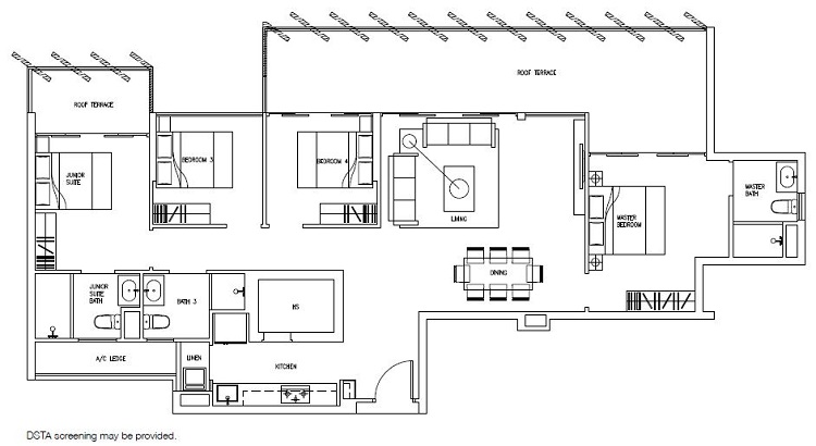 Forestville Executive Condo Floor Plan, Penthouse, PH26, 153 sqm, Stack 13-03