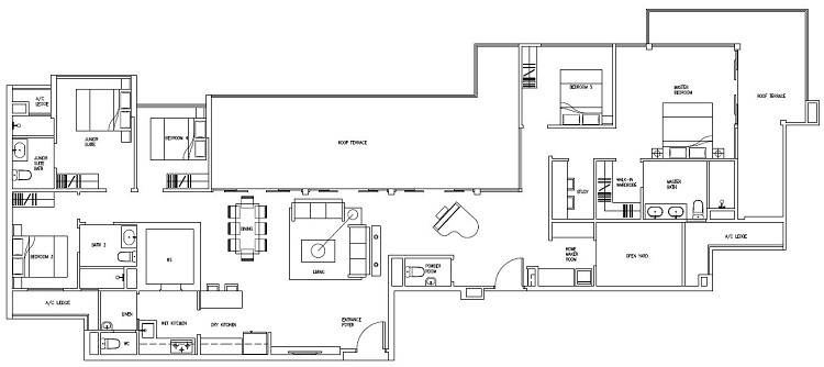 Forestville Executive Condo Floor Plan, Penthouse, PH9, 252 sqm, Stack 13-41