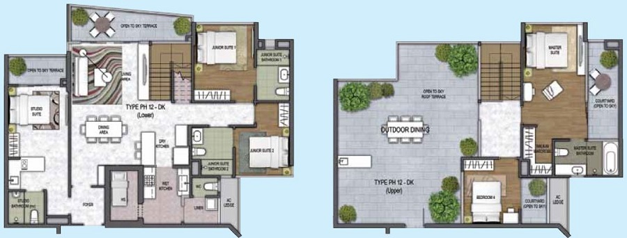 One Canberra EC - 3D Floor Plan, Penthouse Dual-key