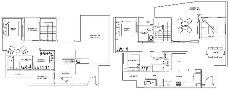 One Canberra EC - Floor Plan, Penthouse, PH11, 1055+1292 sqft, #13-35, 39