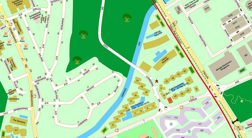 Eight Courtyards Condo Location Map
