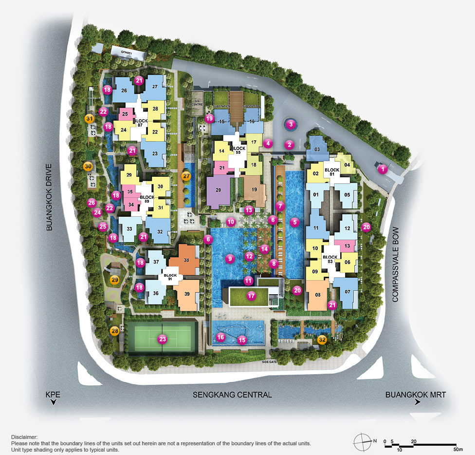 Jewel at Buangkok Site Plan - Condo Facilities