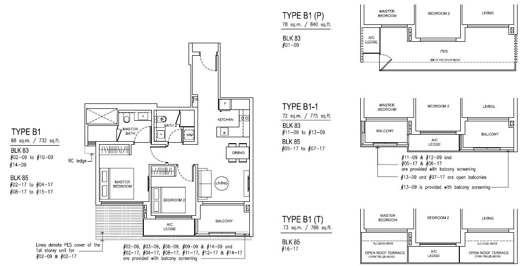 2 Bedroom - B1 - 68 sqm-732 sqft