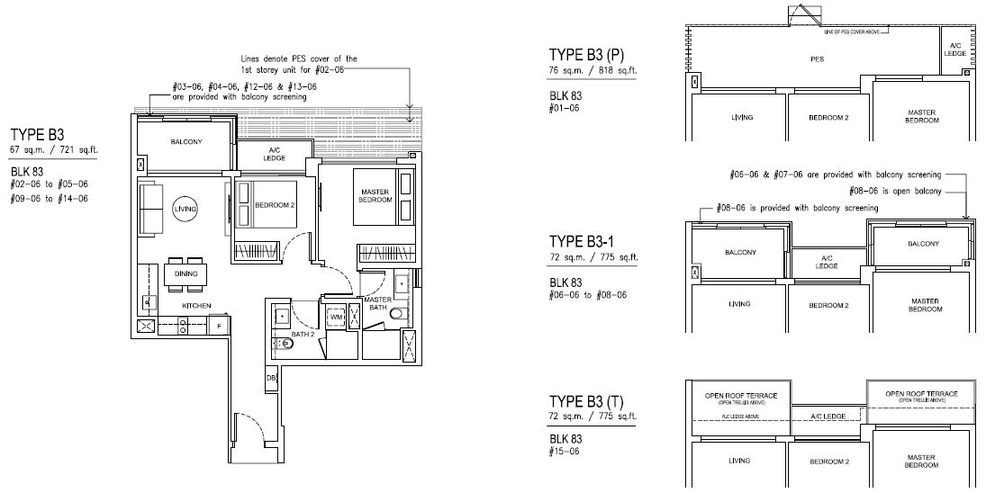 2 Bedroom - B3 - 67 sqm-721 sqft