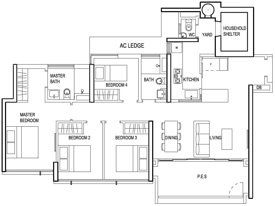 The Terrace EC - 4 Bedroom - C2g - 122 sqm-1313 sqft