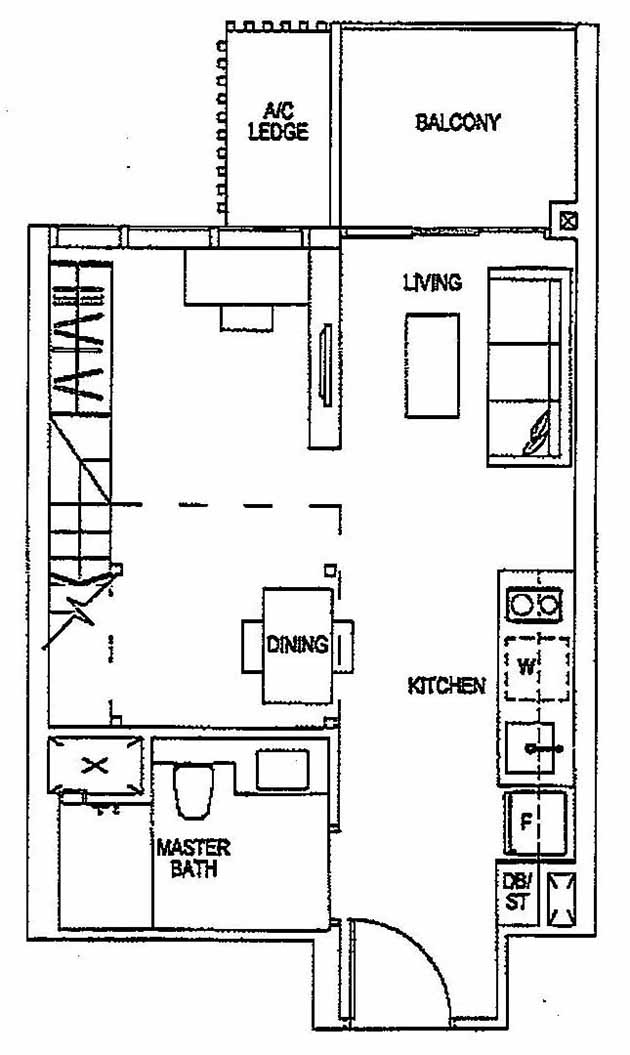 Sims Urban Oasis Loft 1BR A2bL(M) 43 463