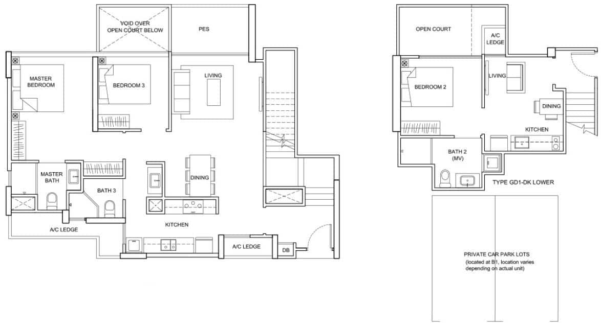 The Santorini Condo - Garden Duplex 3 Bedroom - GD1 DK - 152 sqm 1636 sqft