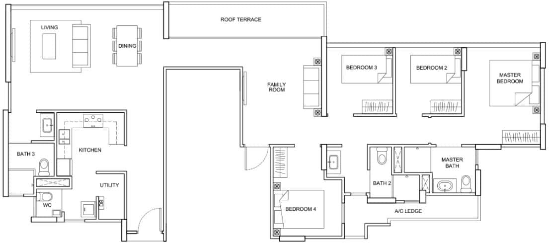 The Santorini Condo - Penthouse 4 Bedroom - PH2 - 140 sqm 1507 sqft