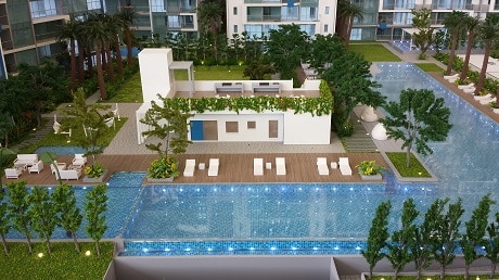 The Santorini Site Plan - Pool View