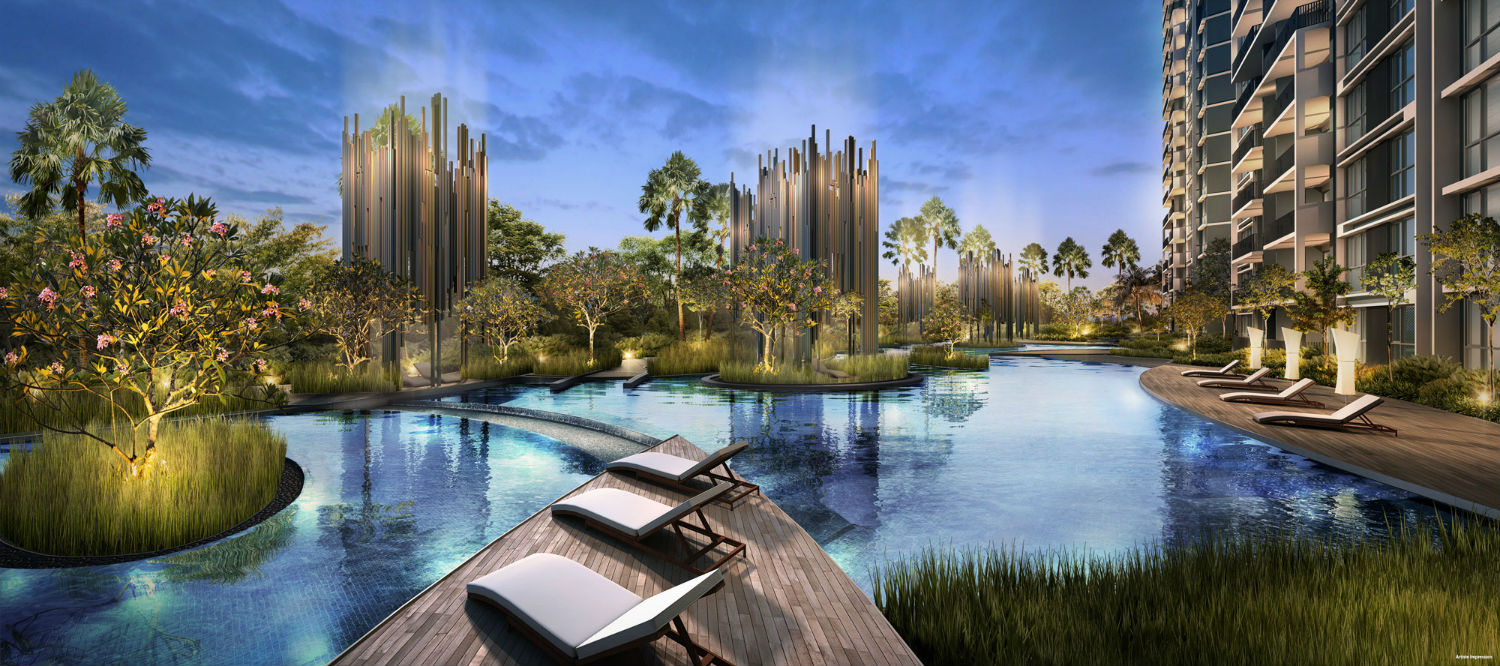 Bellewaters EC - Tower of Light at Panoramic Lagoon