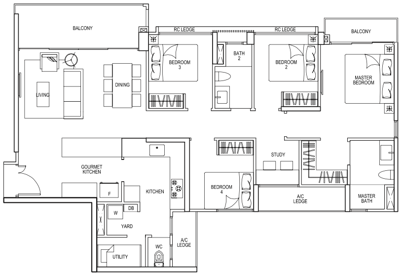 CS4A 4 Bedroom Cospace 127 sqm 1367 sqft