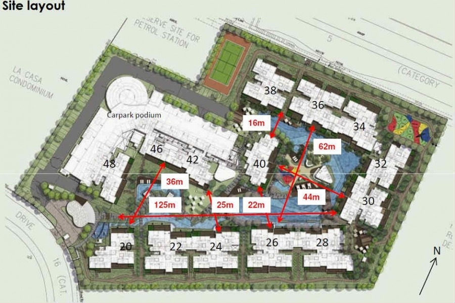 Forestville EC Site Plan with Distance