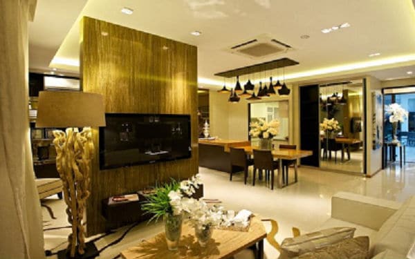 One Canberra EC Showflat - Living Dining area of 4 Bedroom