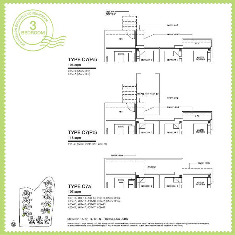 Sea Horizon EC - 3 Bedroom C7 100 sqm b