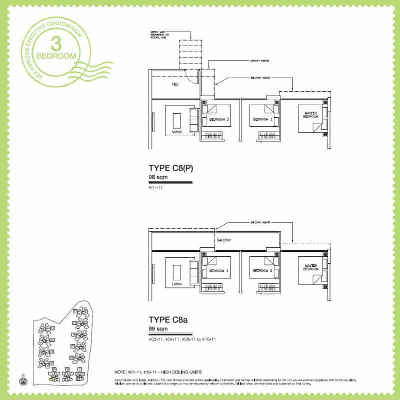 Sea Horizon EC - 3 Bedroom C8 96 sqm b