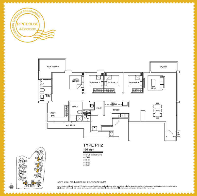 Sea Horizon EC - Penthouse 4 Bedroom PH2 156 sqm