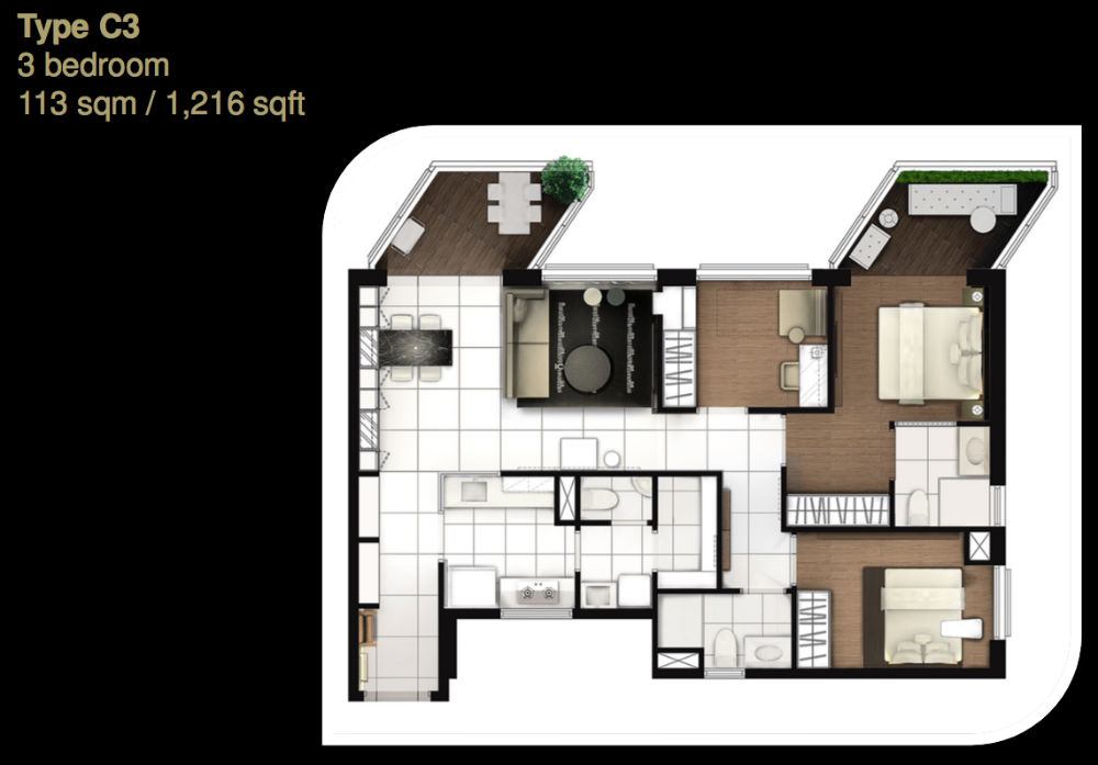 Sky Habitat Condo Showflat - 3 Bedroom 01