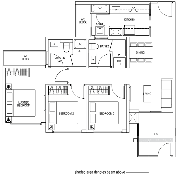 The Brownstone EC - 3 Bedroom B4p 85 sqm 915 sqft