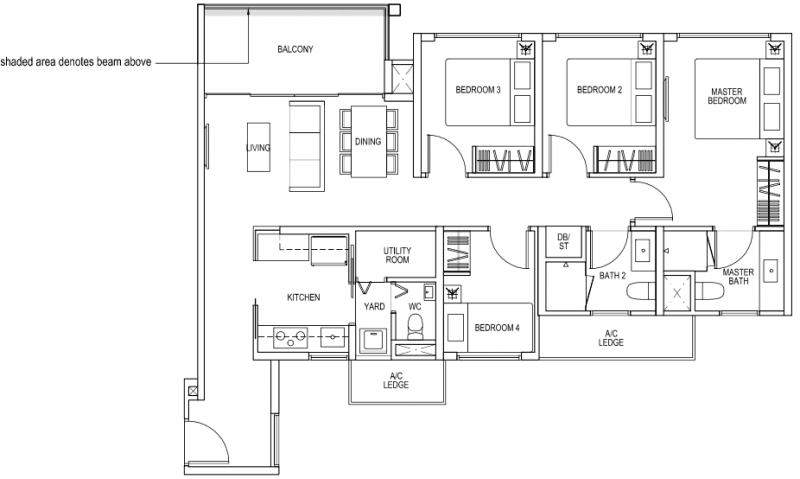 The Brownstone EC - 4 Bedroom C1b 101 sqm 1087 sqft