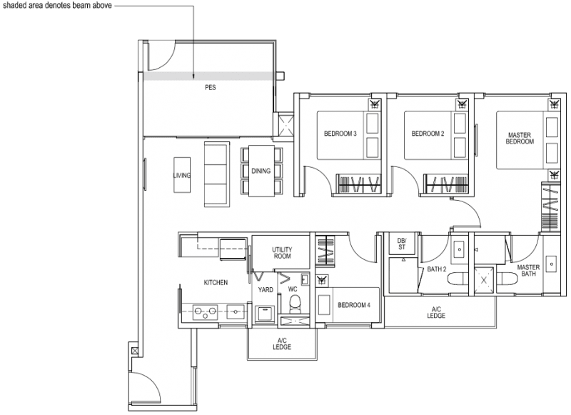 The Brownstone EC - 4 Bedroom C1p 106 sqm 1141 sqft