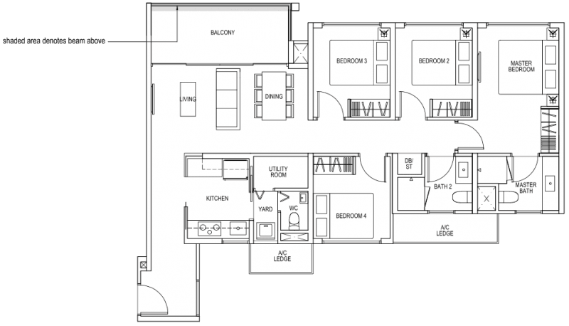 The Brownstone EC - 4 Bedroom C4b 105 sqm 1130 sqft