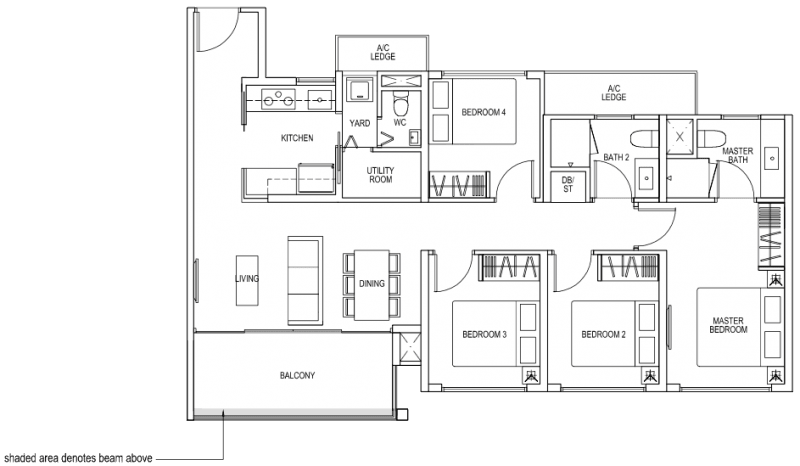 The Brownstone EC - 4 Bedroom C5b 102 sqm 1098 sqft
