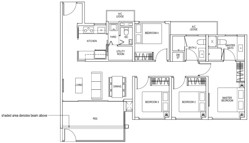 The Brownstone EC - 4 Bedroom C5p 107 sqm 1152 sqft