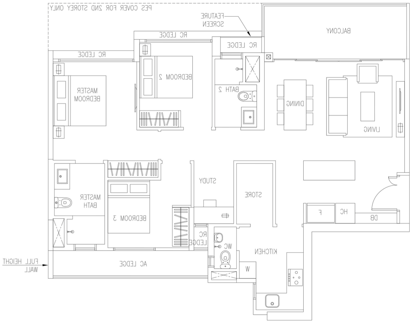 The Visioniare EC Showroom Unit 3 Bedroom Cospace CS3b 107 sqm 1152 sqft