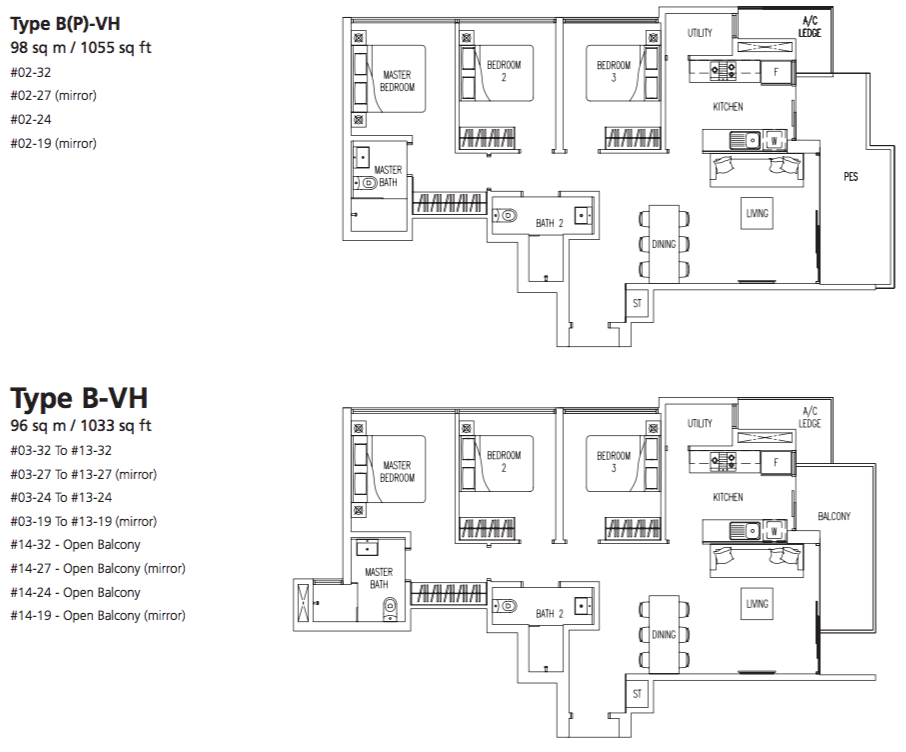 Twin Fountains EC 3 Bedroom B-VH