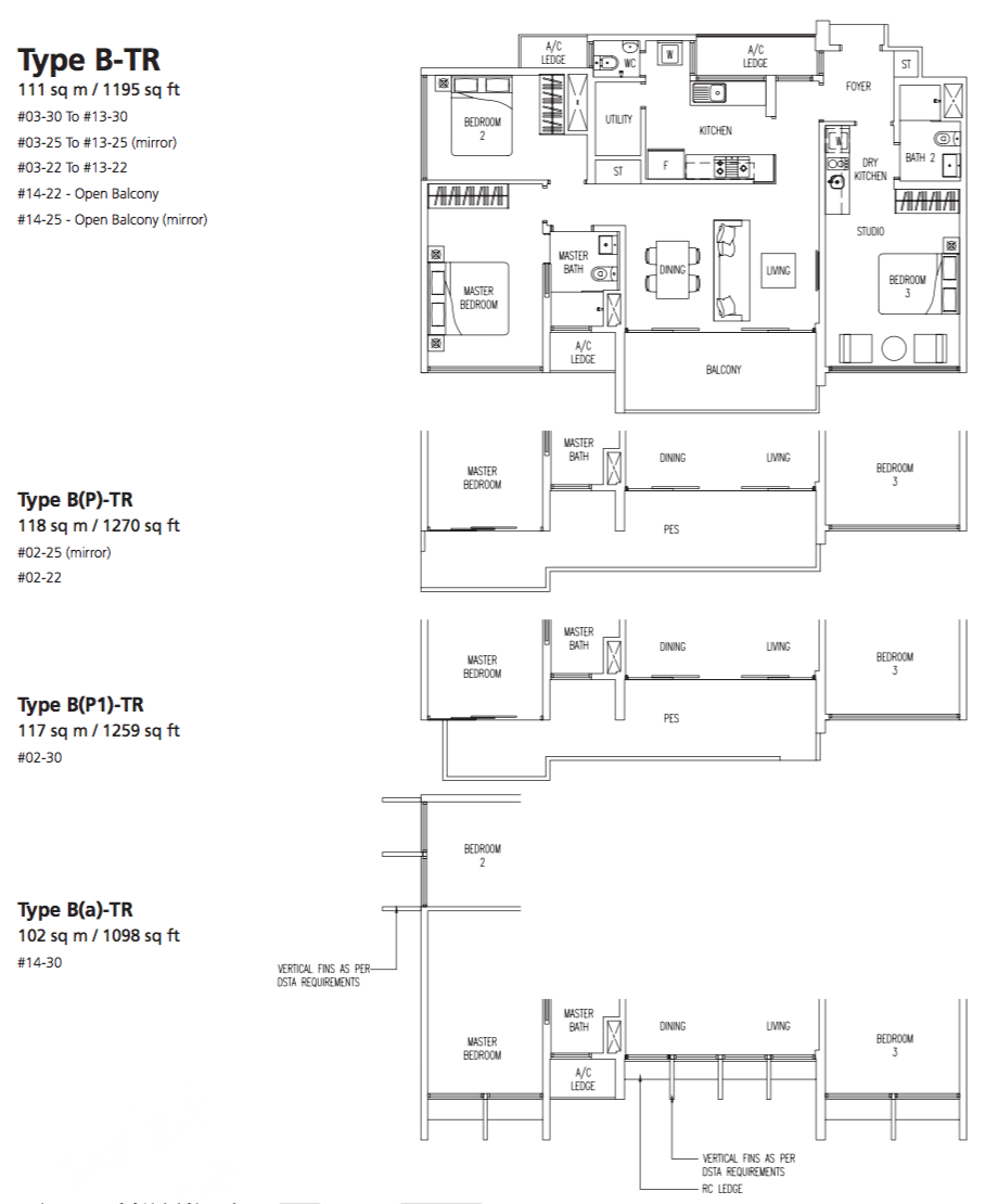 Twin Fountains EC 3 Bedroom TRIO B-TR