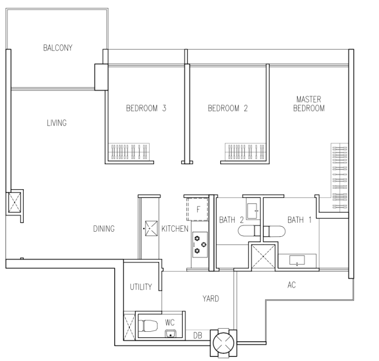 Wandervale Showflat Unit 3 Bedroom Premium B2 102 sqm 1098 sqft